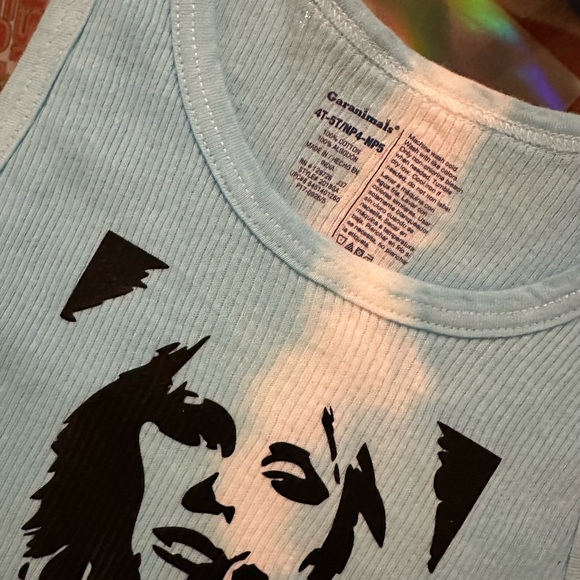 BLONDIE inspired 80s tie-dye distressed ribbed graffiti tank top Toddler 4T-5T - Picture 10 of 17